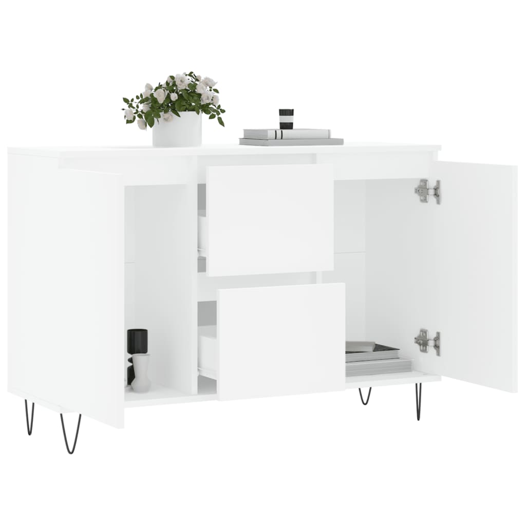 vidaXL Μπουφές Λευκός 101,5 x 35 x 70 εκ. από Επεξεργασμένο Ξύλο