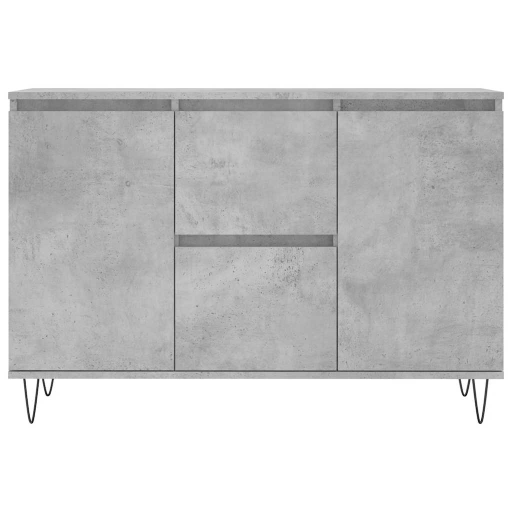 vidaXL Μπουφές Γκρι Σκυροδέματος 101,5x35x70 εκ. από Επεξεργασμένο Ξύλο