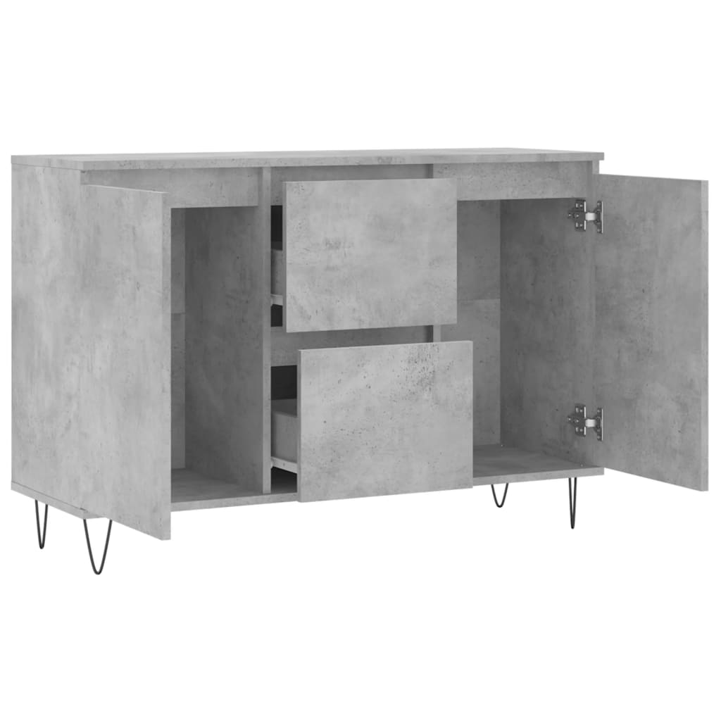vidaXL Μπουφές Γκρι Σκυροδέματος 101,5x35x70 εκ. από Επεξεργασμένο Ξύλο