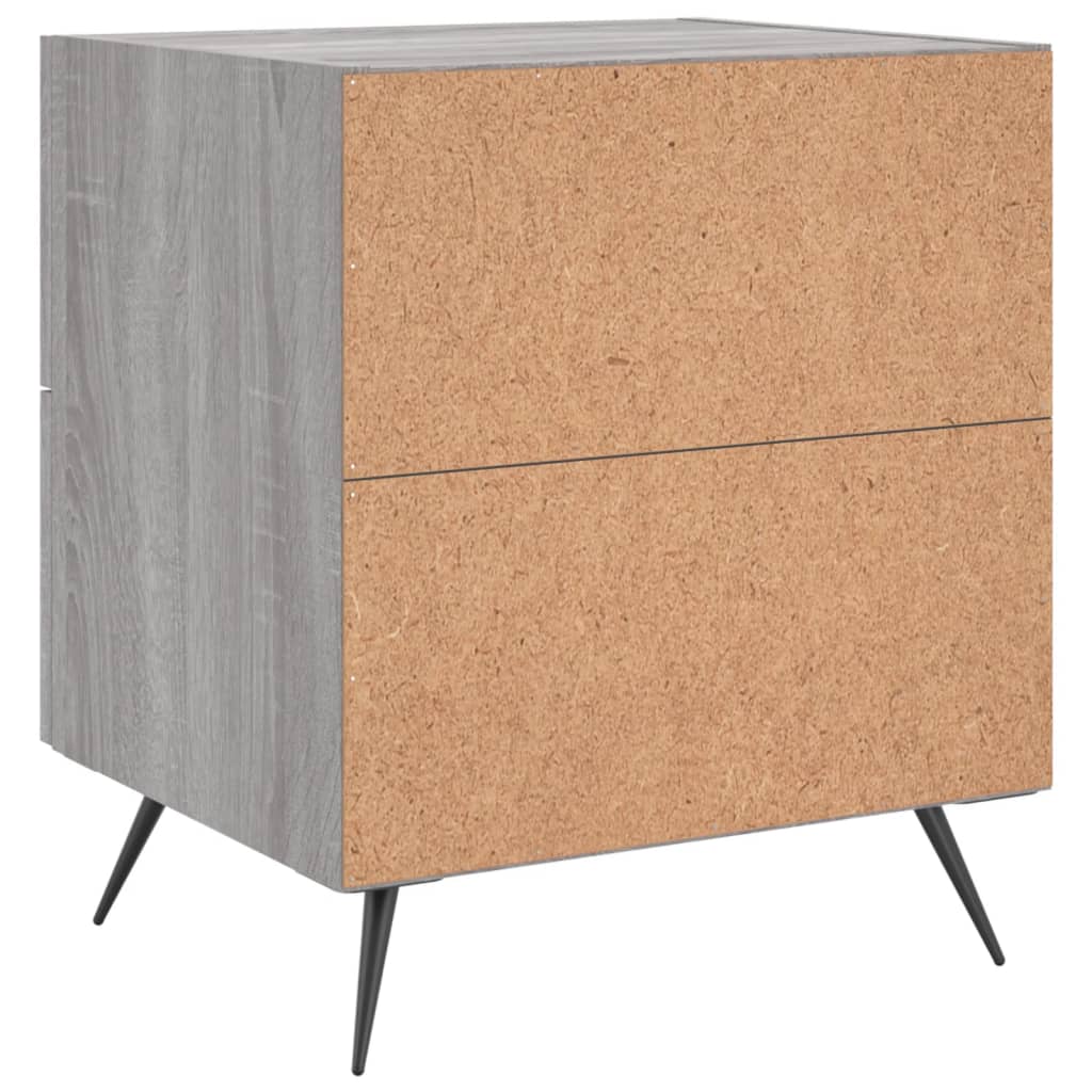 vidaXL Κομοδίνα 2 τεμ. Γκρι Sonoma 40 x 35 x 47,5 εκ. Επεξεργ. Ξύλο