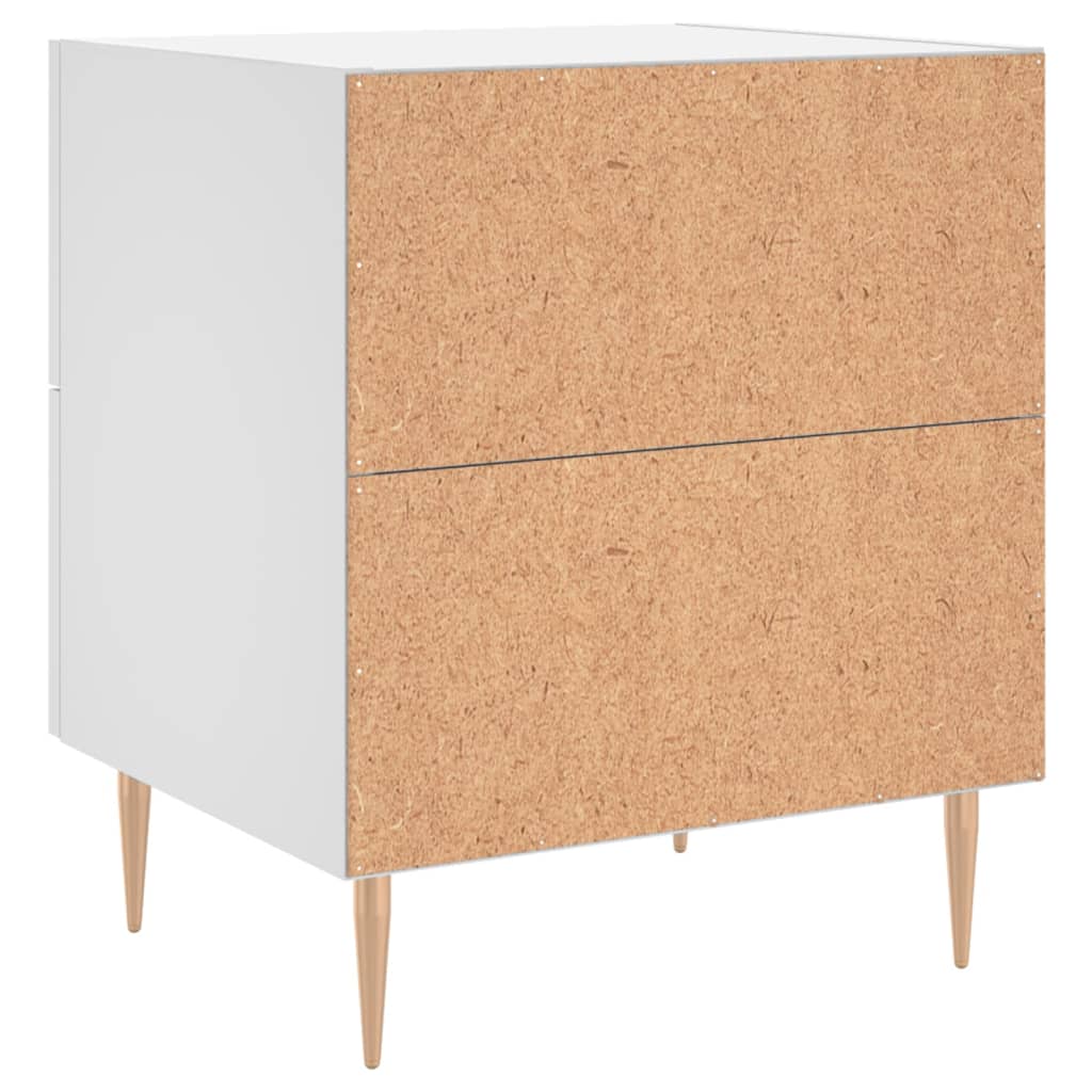 vidaXL Κομοδίνα 2 τεμ. Λευκά 40 x 35 x 47,5 εκ. από Επεξεργασμένο Ξύλο