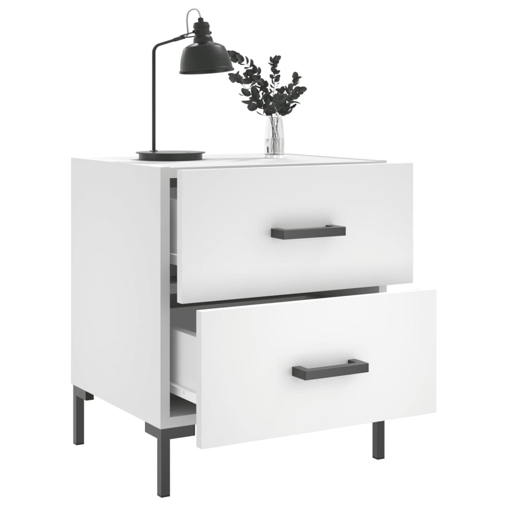 vidaXL Κομοδίνο Λευκό 40 x 35 x 47,5 εκ. από Επεξεργασμένο Ξύλο