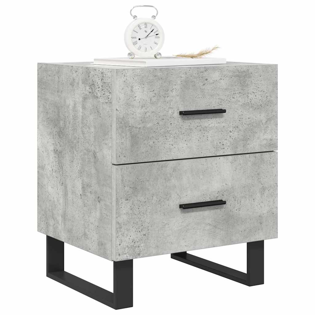 vidaXL Κομοδίνα 2 τεμ. Γκρι Σκυροδεμ. 40 x 35 x 47,5 εκ. Επεξεργ. Ξύλο