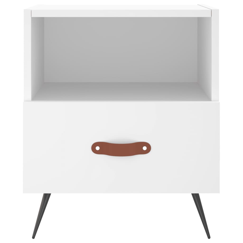 vidaXL Κομοδίνα 2 τεμ. Λευκά 40 x 35 x 47,5 εκ. από Επεξεργασμένο Ξύλο