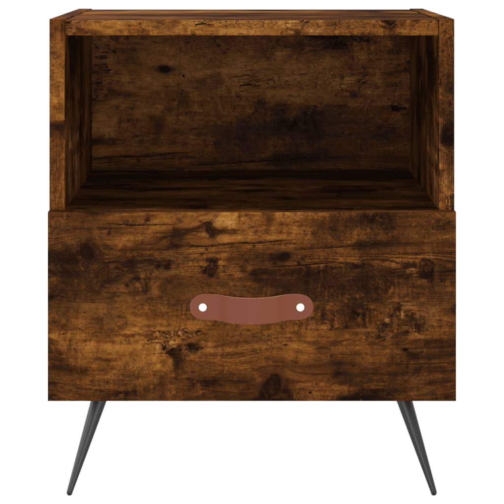 vidaXL Κομοδίνο Καπνιστή Δρυς 40 x 35 x 47,5 εκ. από Επεξεργ. Ξύλο