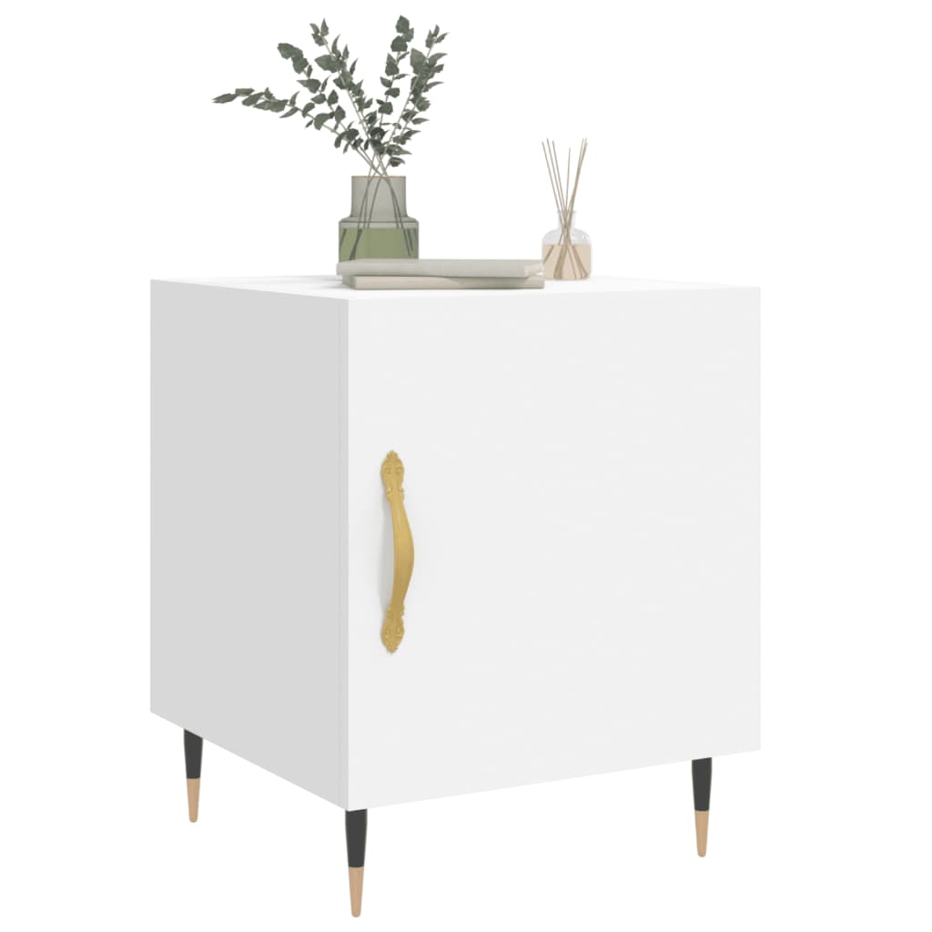 vidaXL Κομοδίνα 2 τεμ. Λευκά 40 x 40 x 50 εκ. από Επεξεργασμένο Ξύλο