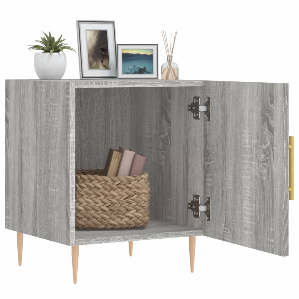 vidaXL Κομοδίνα 2 τεμ. Γκρι Sonoma 40 x 40 x 50 εκ. από Επεξεργ. Ξύλο