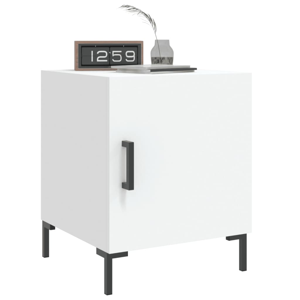 vidaXL Κομοδίνο Λευκό 40 x 40 x 50 εκ. από Επεξεργασμένο Ξύλο