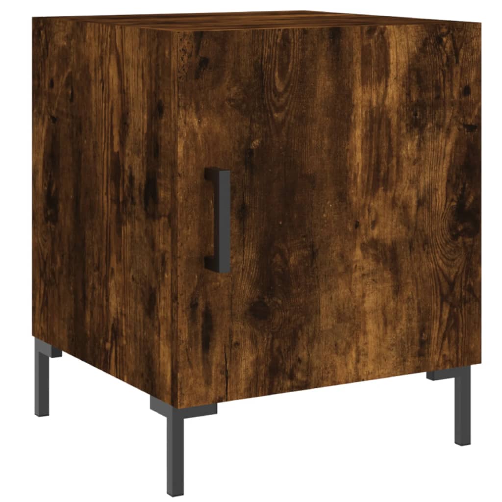 vidaXL Κομοδίνα 2 τεμ. Καπνιστή Δρυς 40 x 40 x 50 εκ. Επεξεργ. Ξύλο