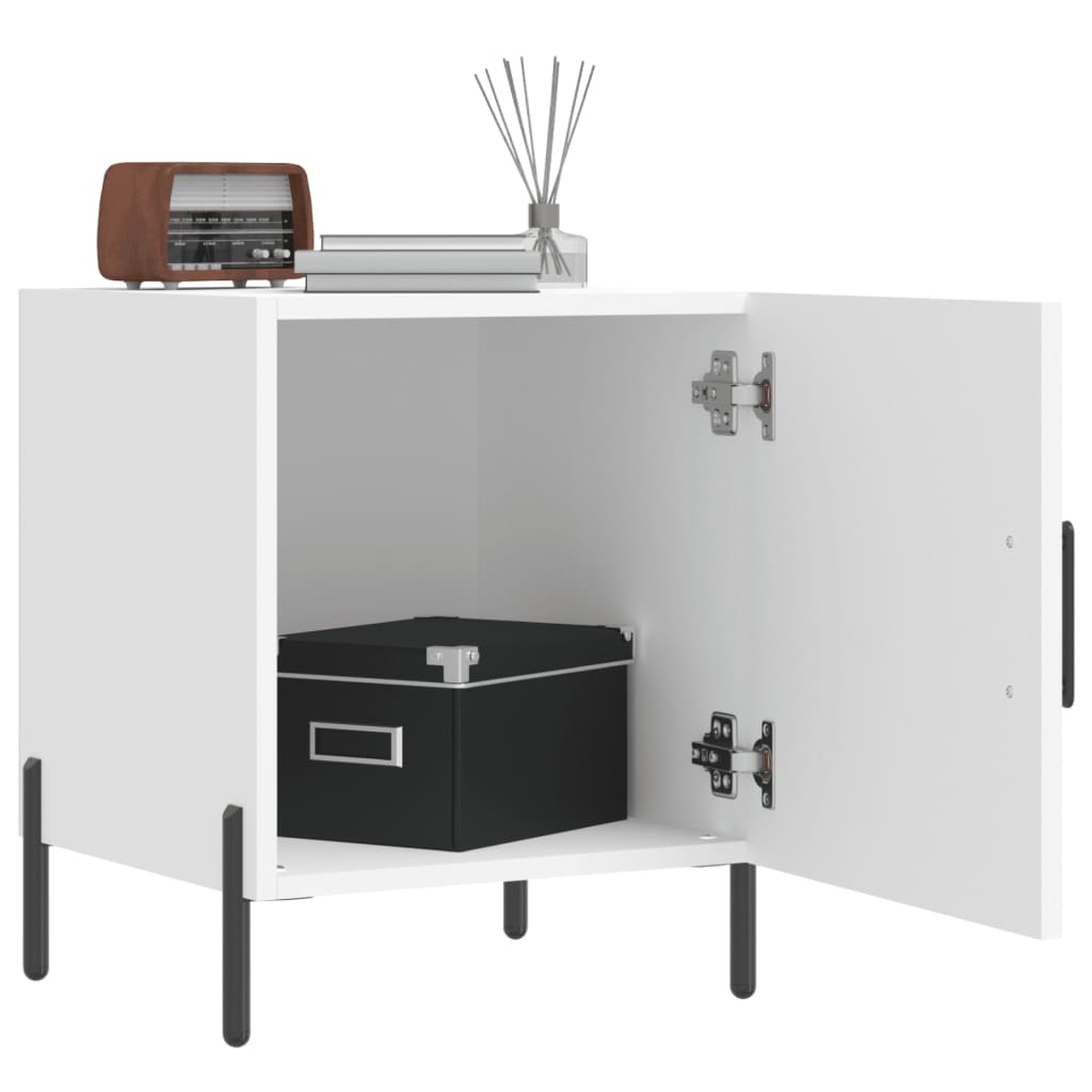 vidaXL Κομοδίνο Λευκό 40 x 40 x 50 εκ. από Επεξεργασμένο Ξύλο