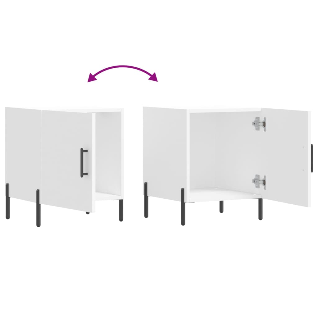 vidaXL Κομοδίνο Λευκό 40 x 40 x 50 εκ. από Επεξεργασμένο Ξύλο