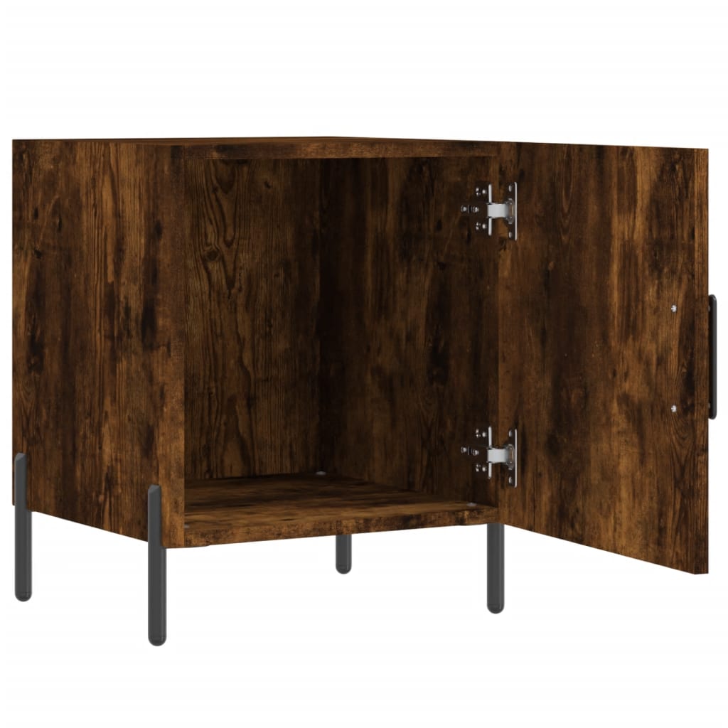 vidaXL Κομοδίνα 2 τεμ. Καπνιστή Δρυς 40 x 40 x 50 εκ. Επεξεργ. Ξύλο