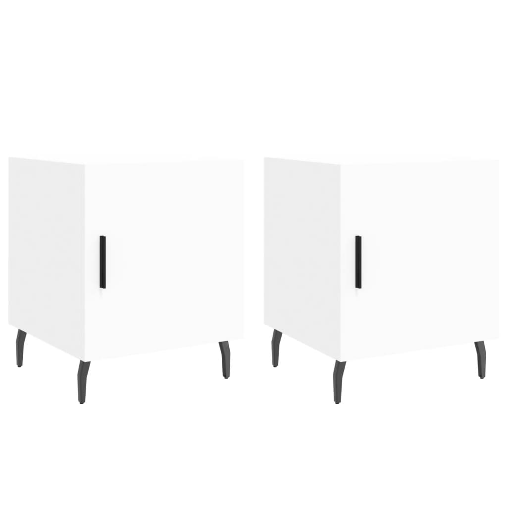 vidaXL Κομοδίνα 2 τεμ. Λευκά 40 x 40 x 50 εκ. από Επεξεργασμένο Ξύλο