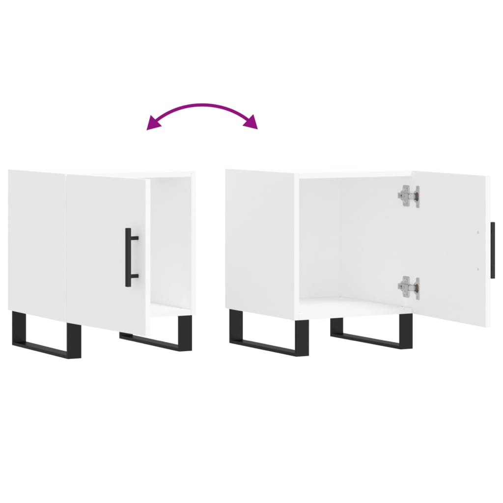 vidaXL Κομοδίνα 2 τεμ. Λευκά 40 x 40 x 50 εκ. από Επεξεργασμένο Ξύλο