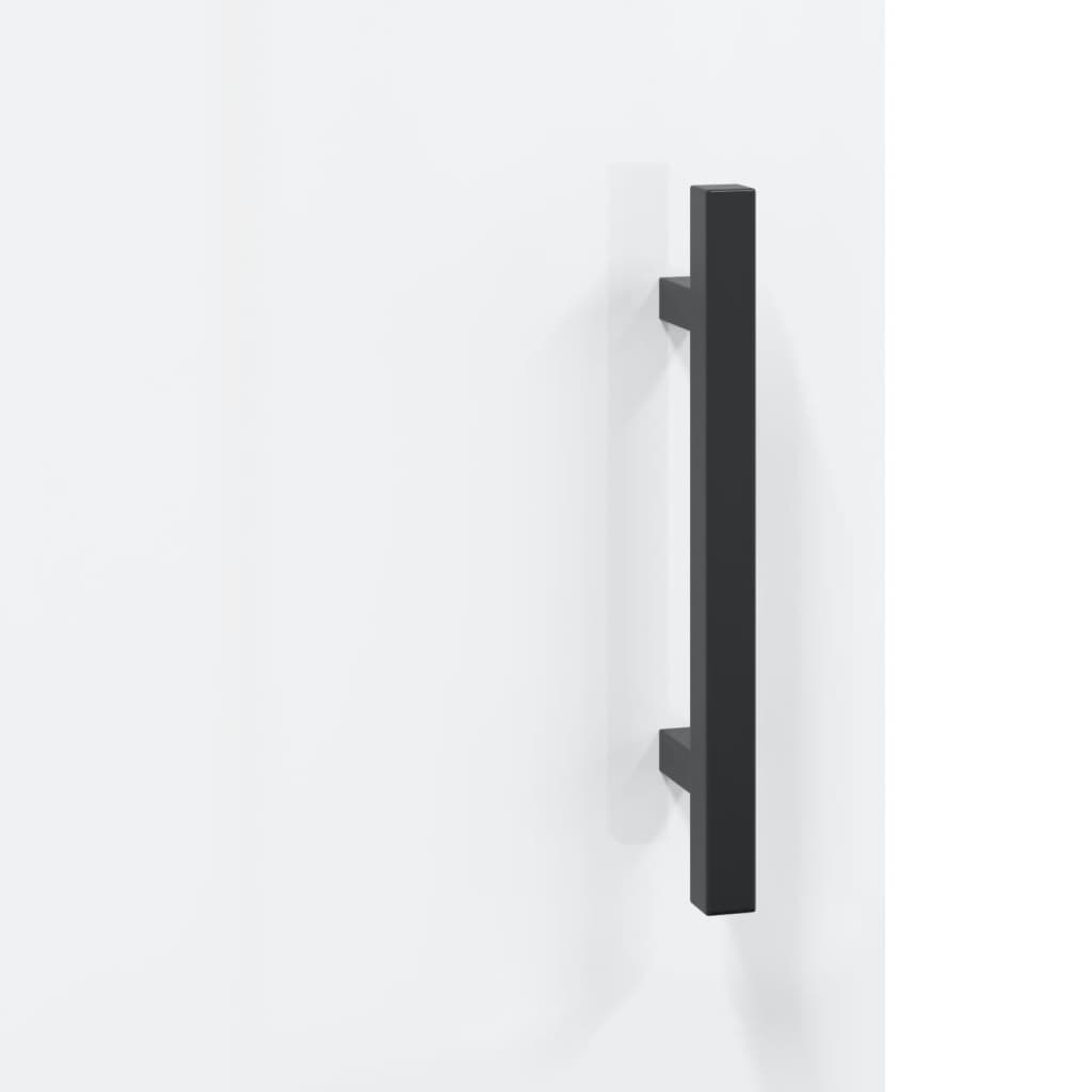 vidaXL Κομοδίνο Γυαλ. Λευκό 40 x 40 x 50 εκ. από Επεξεργασμένο Ξύλο