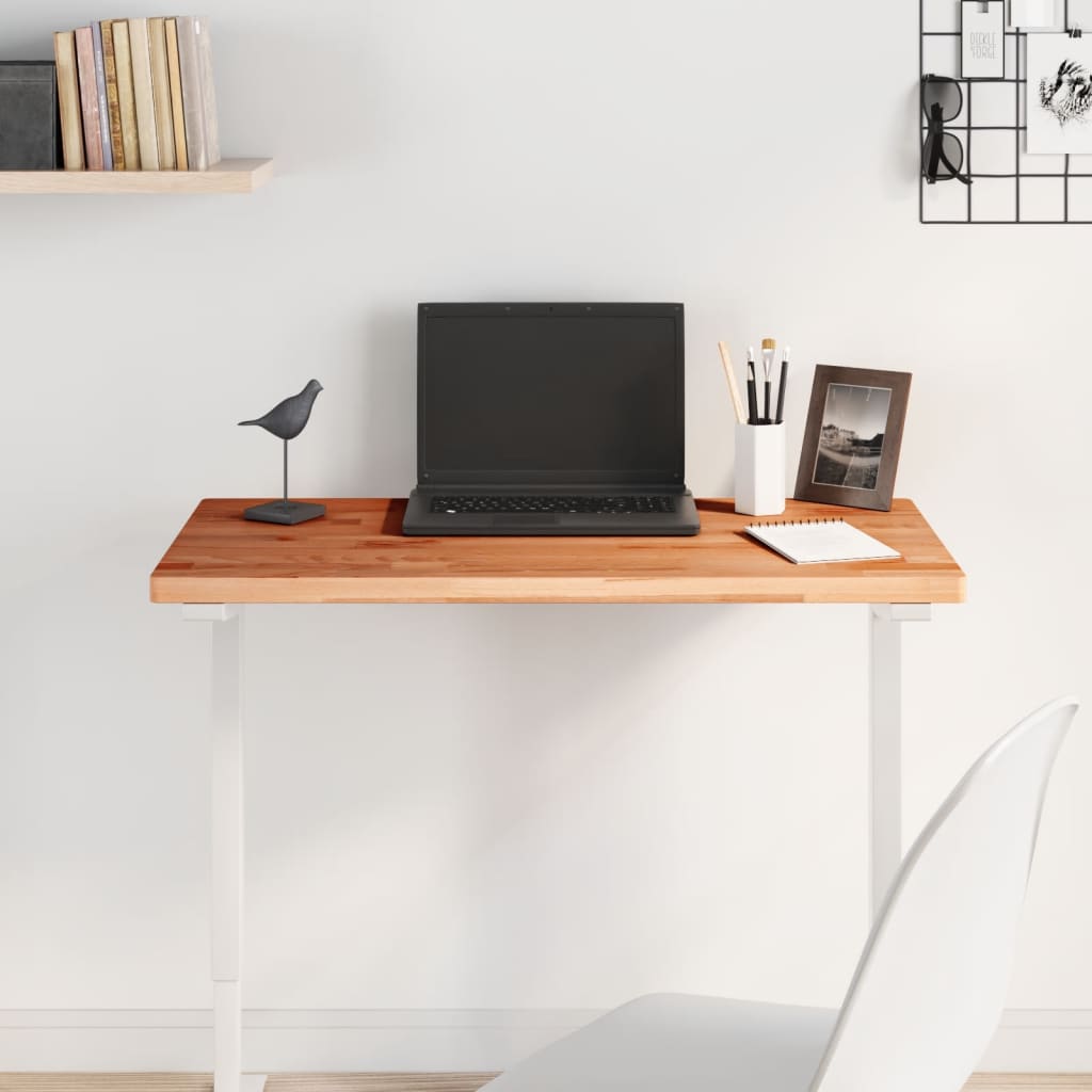 vidaXL Επιφάνεια Τραπεζιού Ορθογώνια 80x40x2,5 εκ. Μασίφ Ξύλο Οξιάς