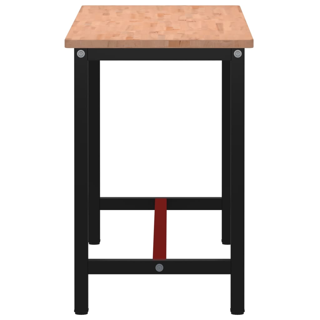 vidaXL Πάγκος Εργασίας 150x55x81,5εκ. από Μασίφ Ξύλο Οξιάς και Μέταλλο