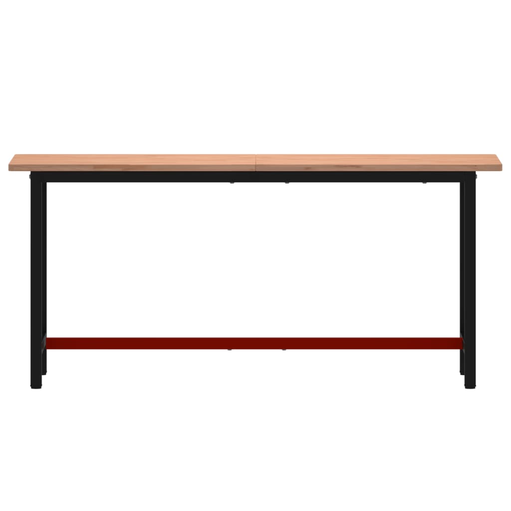 vidaXL Πάγκος Εργασίας 180x55x81,5εκ. από Μασίφ Ξύλο Οξιάς και Μέταλλο
