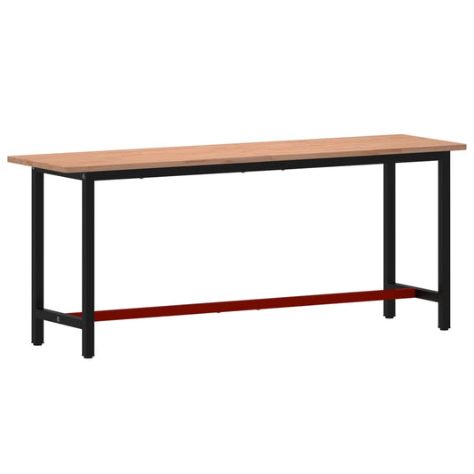 vidaXL Πάγκος Εργασίας 200x55x81,5εκ. από Μασίφ Ξύλο Οξιάς και Μέταλλο