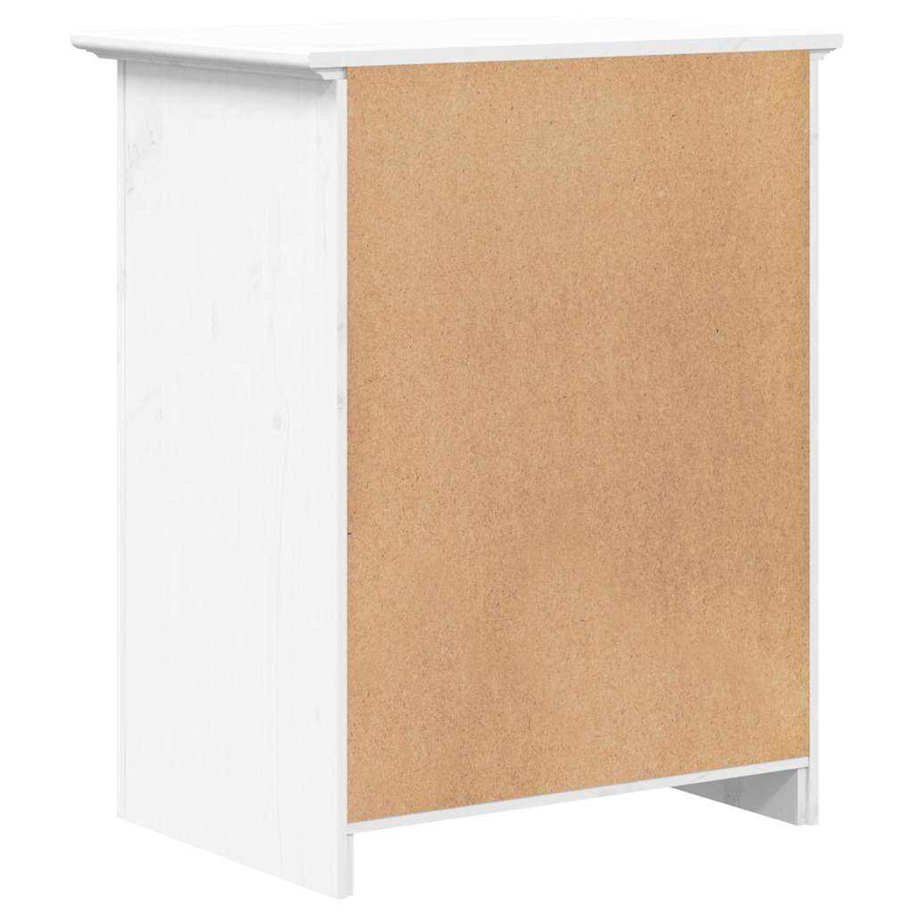 vidaXL Κομοδίνο BODO Λευκό 53 x 38,5 x 67 εκ. από Μασίφ Ξύλο Πεύκου