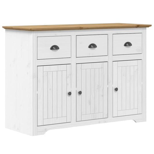 vidaXL Ντουλάπι BODO Λευκό/Καφέ 115,5x44x80 εκ. από Μασίφ Ξύλο Πεύκου