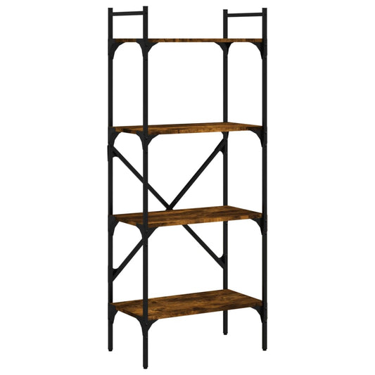 vidaXL Βιβλιοθήκη 4 Επιπέδων Καπνιστή Δρυς 56x31,5x138,5 εκ Επεξ. Ξύλο