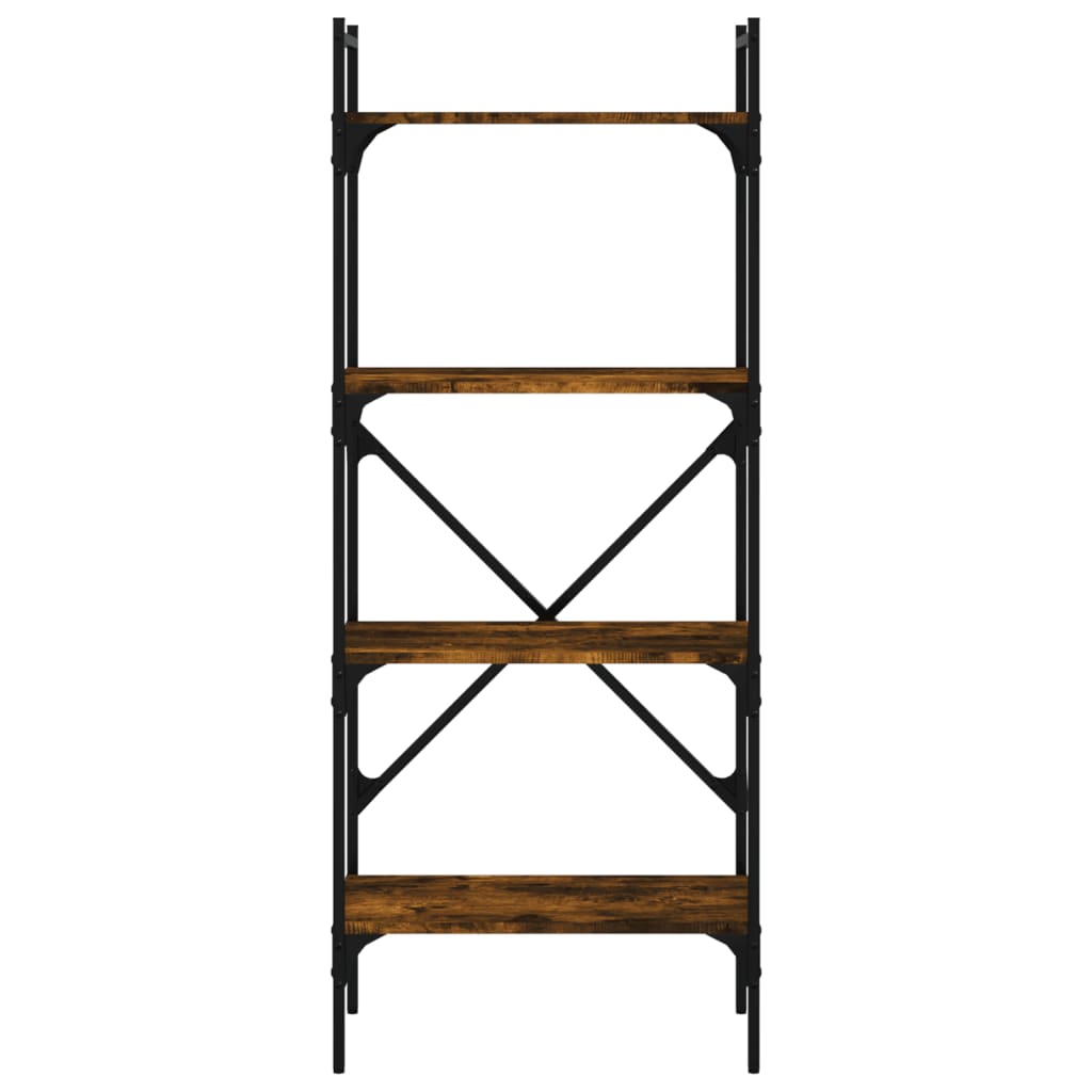 vidaXL Βιβλιοθήκη 4 Επιπέδων Καπνιστή Δρυς 56x31,5x138,5 εκ Επεξ. Ξύλο