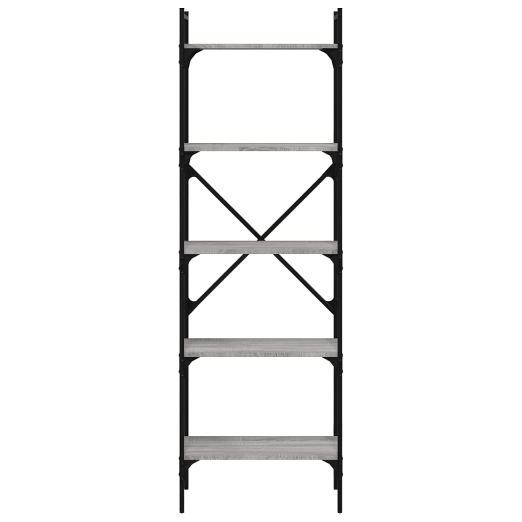 vidaXL Βιβλιοθήκη 5 Επιπέδων Γκρι Sonoma 56x31,5x174 εκ. Επεξ. Ξύλο