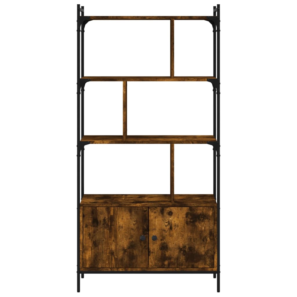 vidaXL Βιβλιοθήκη με Πόρτες Καπνιστή Δρυς 76,5x30x154,5 εκ. Επεξ. Ξύλο