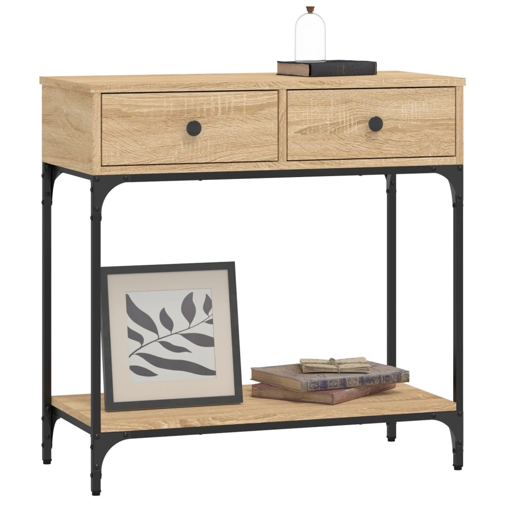 vidaXL Τραπέζι Κονσόλα Sonoma Δρυς 75x34,5x75 εκ. Επεξεργασμένο Ξύλο
