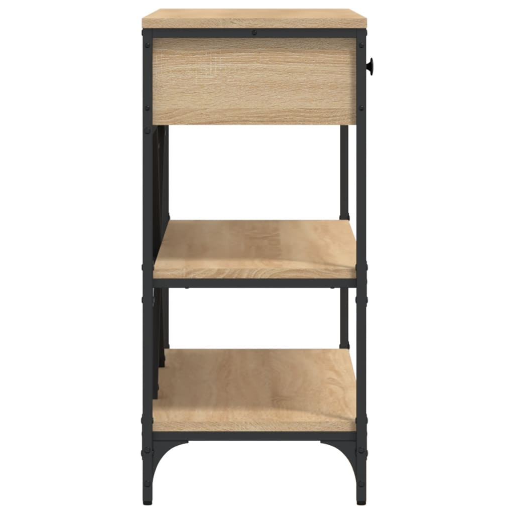 vidaXL Τραπέζι Κονσόλα με Συρτάρια&Ράφια Sonoma Δρυς από Επεξεργ. Ξύλο