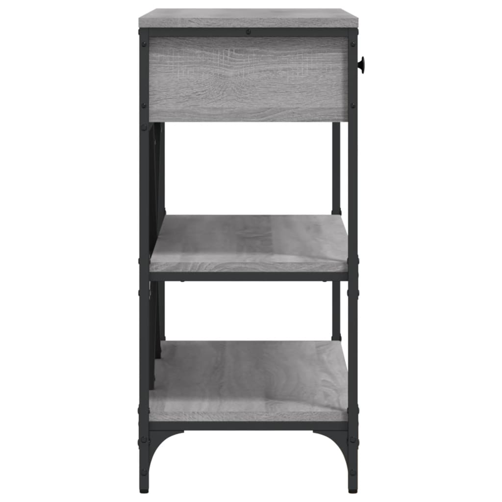 vidaXL Τραπέζι Κονσόλα με Συρτάρια&Ράφια Γκρι Sonoma από Επεξεργ. Ξύλο