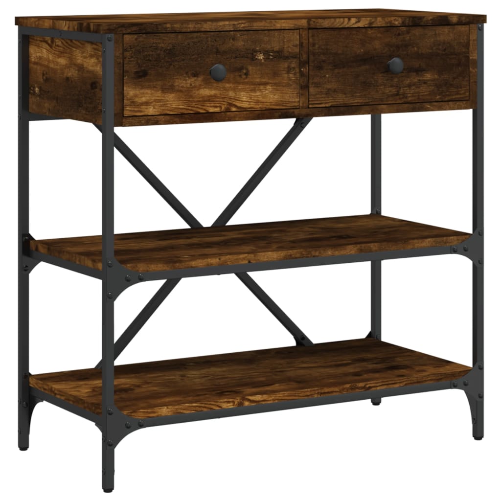 vidaXL Τραπέζι Κονσόλα Καπνιστή Δρυς 75x34,5x75 εκ. Επεξεργ. Ξύλο