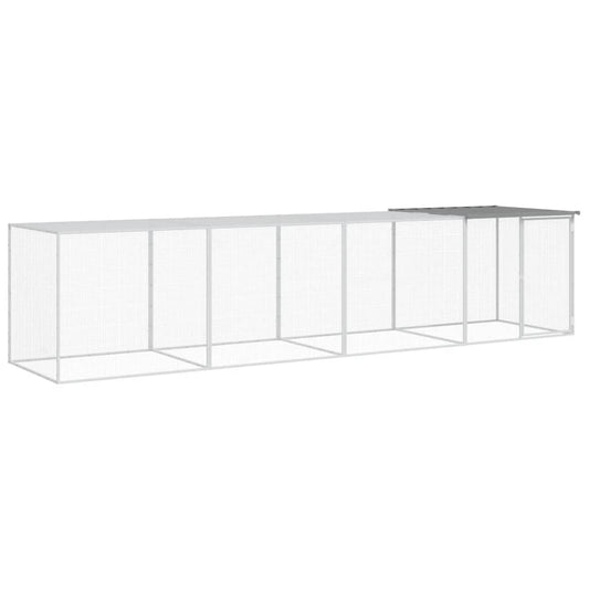 vidaXL Κοτέτσι - Κλουβί με Στέγη Αν. Γκρι 403x98x90 εκ. Γαλβαν. Ατσάλι