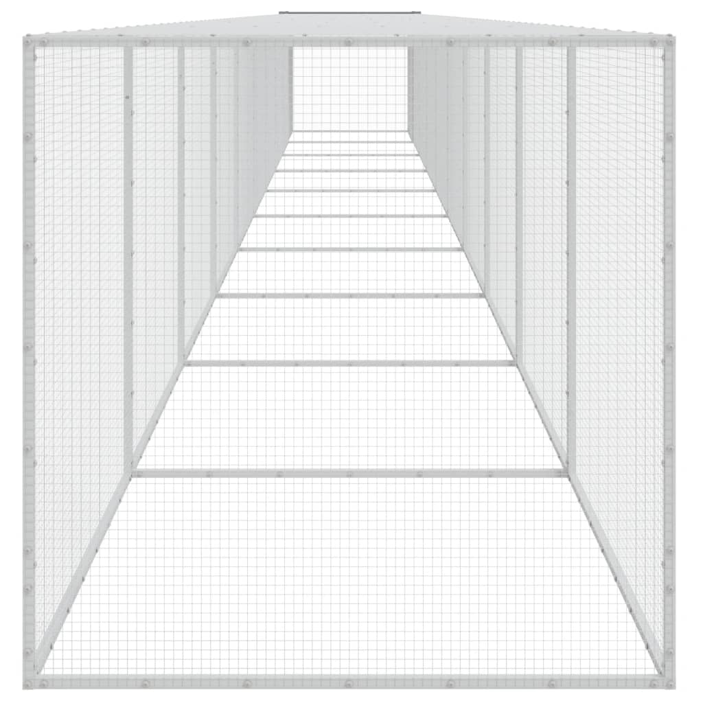 vidaXL Κοτέτσι - Κλουβί με Στέγη Αν. Γκρι 1003x98x90 εκ. Γαλβ. Ατσάλι