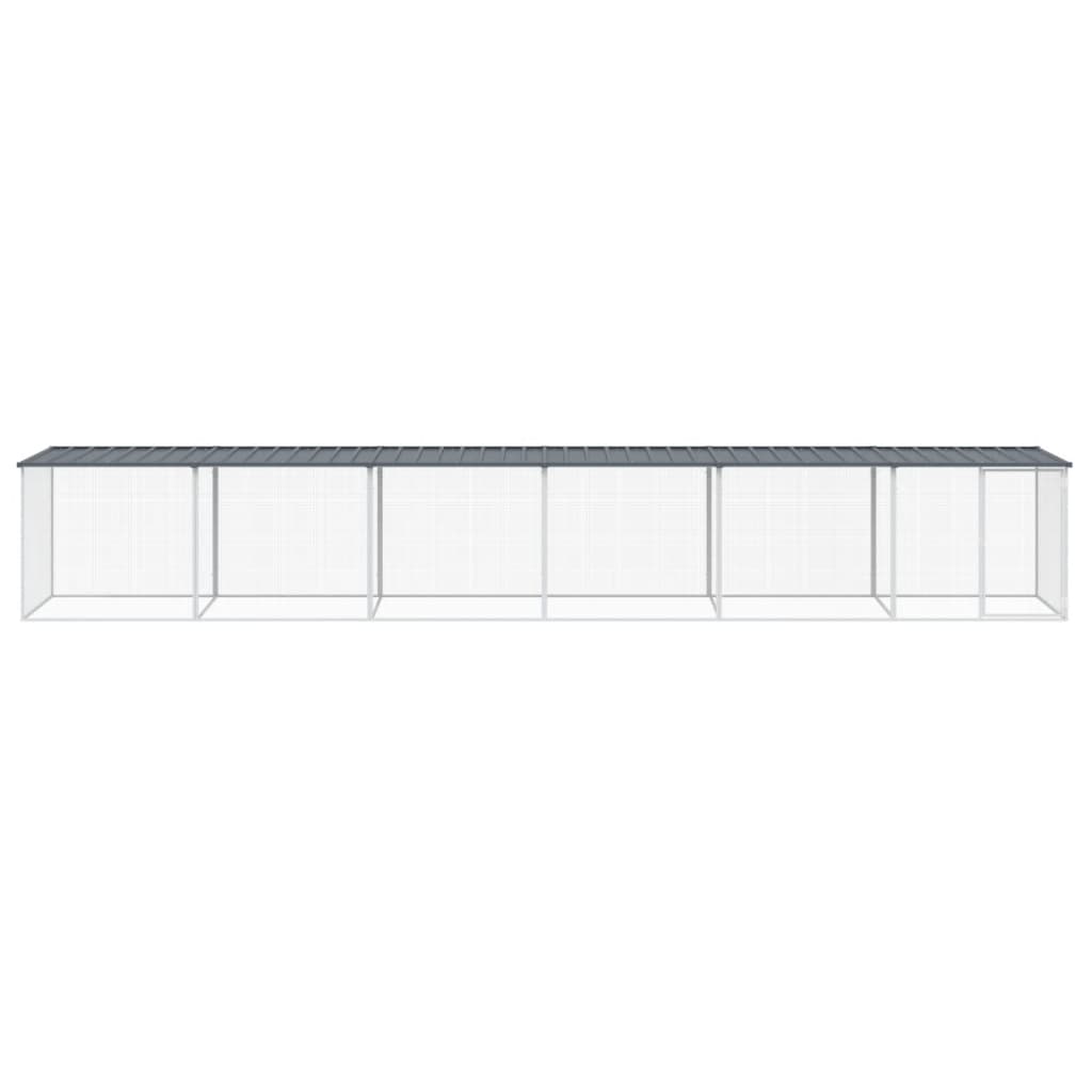 vidaXL Κοτέτσι - Κλουβί με Στέγη Ανθρακί 603x98x90 εκ. Γαλβαν. Ατσάλι