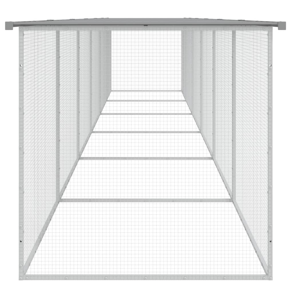 vidaXL Κοτέτσι - Κλουβί με Στέγη Αν. Γκρι 603x98x90 εκ. Γαλβαν. Ατσάλι