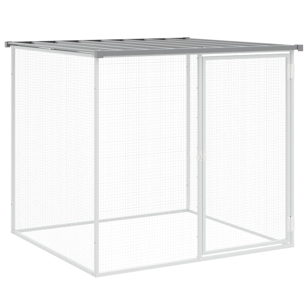vidaXL Κοτέτσι - Κλουβί με Στέγη Αν. Γκρι 603x98x90 εκ. Γαλβαν. Ατσάλι