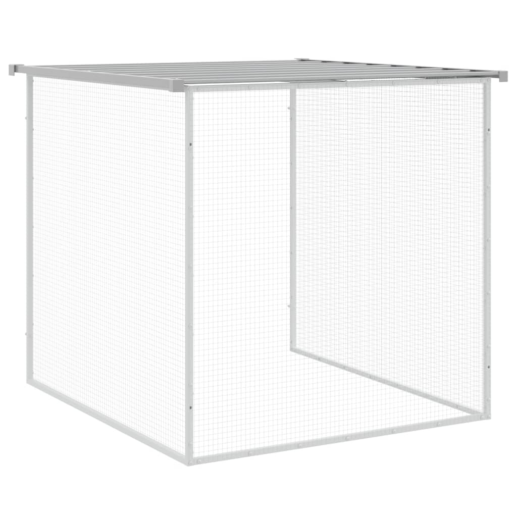 vidaXL Κοτέτσι - Κλουβί με Στέγη Αν. Γκρι 603x98x90 εκ. Γαλβαν. Ατσάλι