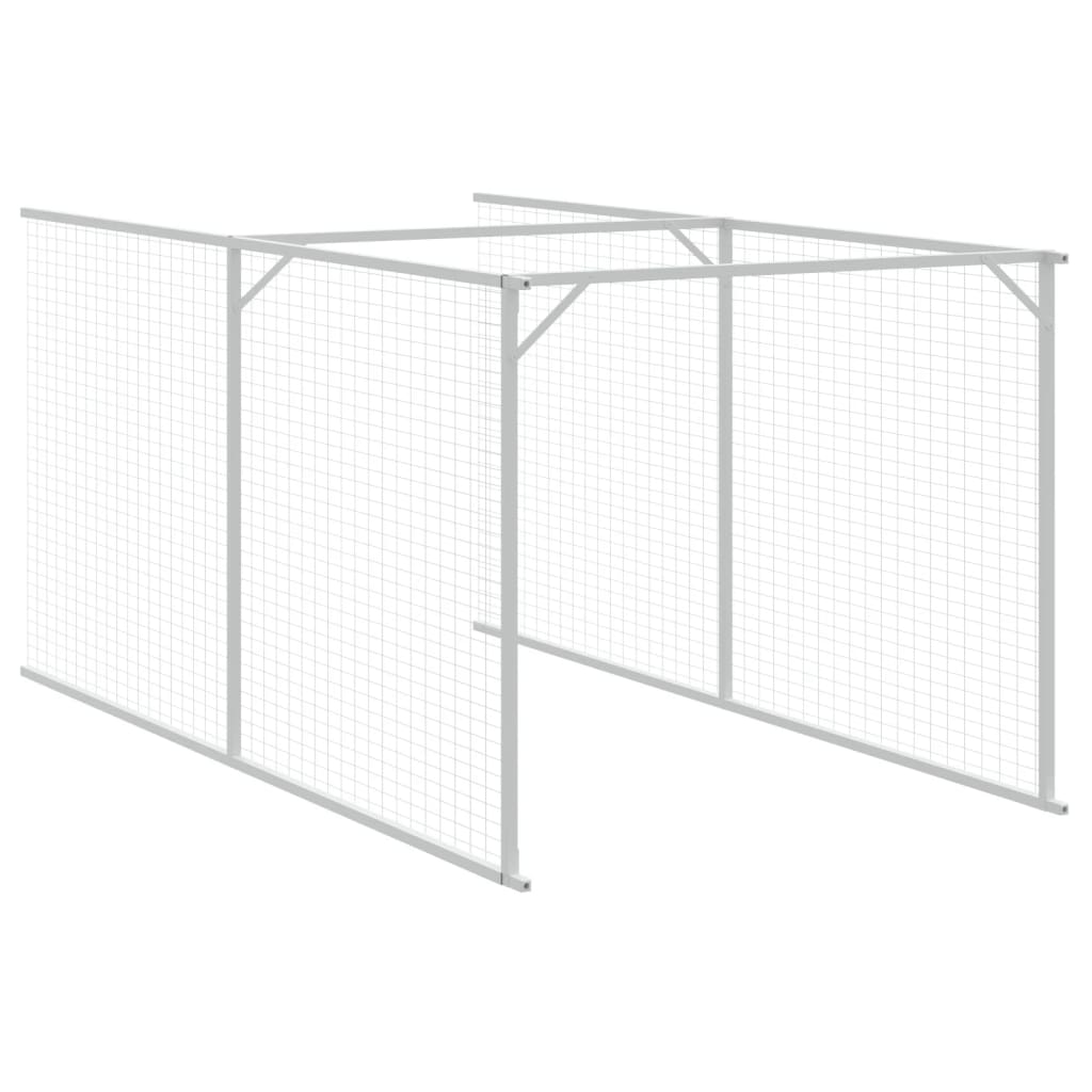 vidaXL Σπιτάκι Σκύλου με Αυλή Αν. Γκρι 110x609x110 εκ. Γαλβαν. Χάλυβας