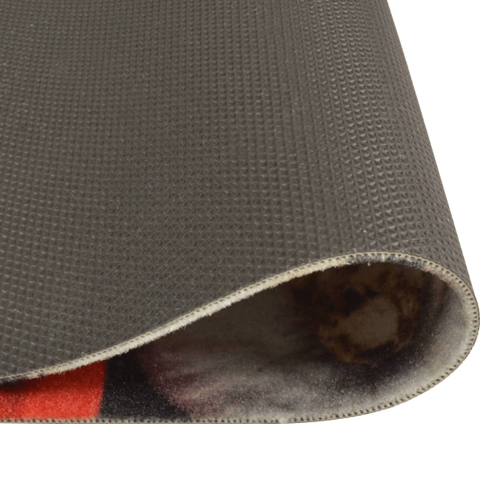 vidaXL Χαλί Κουζίνας Πλενόμ. Σχέδιο Κρασί/Δείπνο 60x300 εκ. Βελούδινο