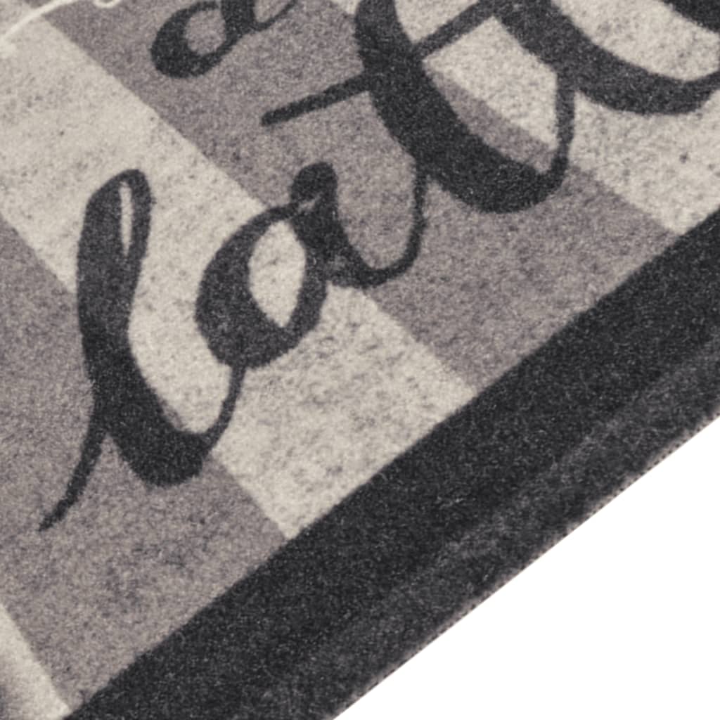 vidaXL Χαλί Κουζίνας Πλενόμενο Μαύρο Επιγρ. Coffee 60x300 εκ. Βελούδο