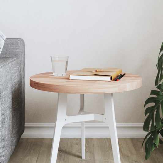 vidaXL Επιφάνεια Τραπεζιού Στρογγυλή Ø40x2,5 εκ. Μασίφ Ξύλο Οξιάς