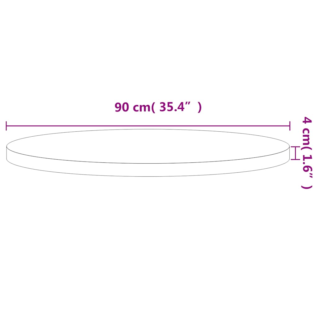 vidaXL Επιφάνεια Τραπεζιού Στρογγυλή Ø90x4 εκ. Μασίφ Ξύλο Οξιάς