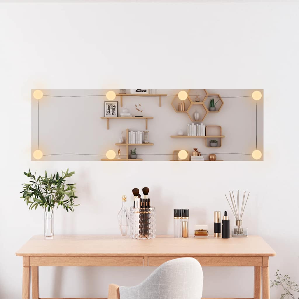 vidaXL Καθρέφτης Τοίχου με LED Ορθογώνιος 30x100 εκ. Γυάλινος