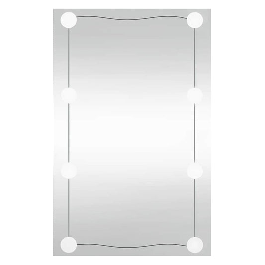 vidaXL Καθρέφτης Τοίχου με LED Ορθογώνιος 50x80 εκ. Γυάλινος