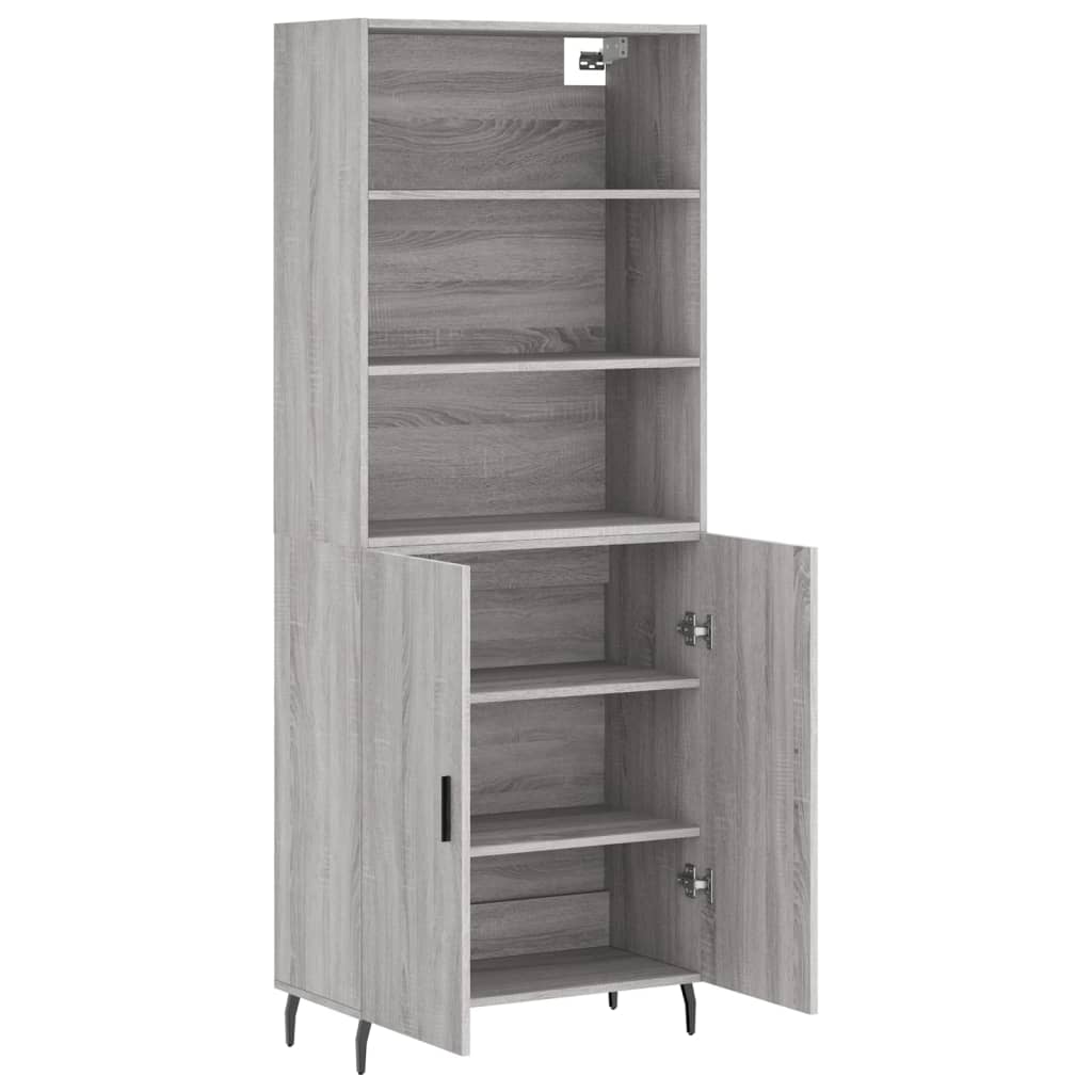 vidaXL Ντουλάπι Γκρι Sonoma 69,5 x 34 x 180 εκ. Επεξεργασμένο Ξύλο