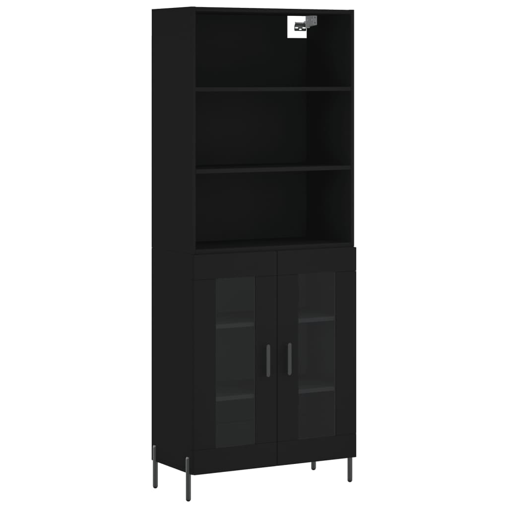 vidaXL Ντουλάπι Μαύρο 69,5x34x180 εκ. από Επεξεργασμένο Ξύλο