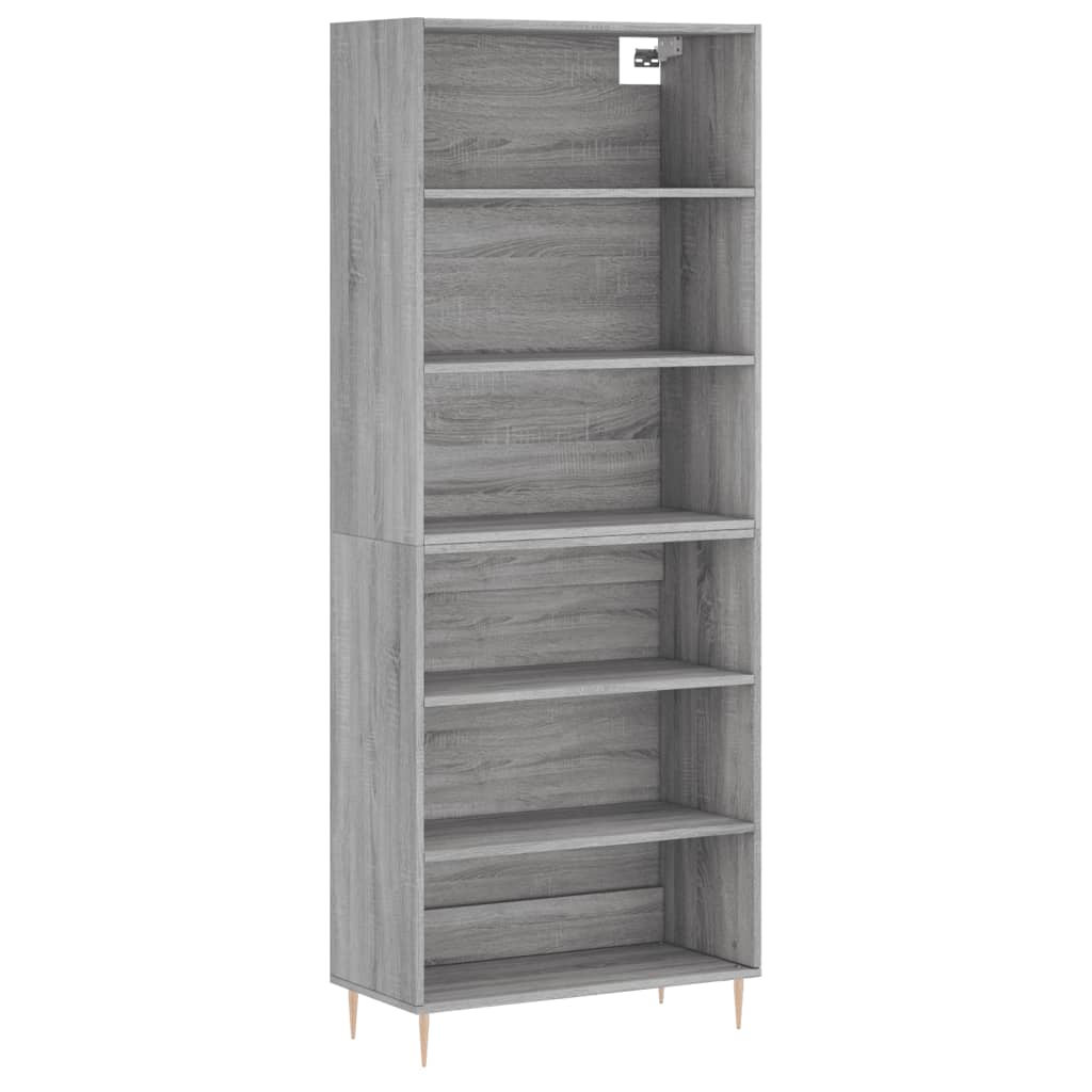 vidaXL Ντουλάπι Sonoma Γκρι 69,5x32,5x180 εκ. Επεξεργασμένο Ξύλο