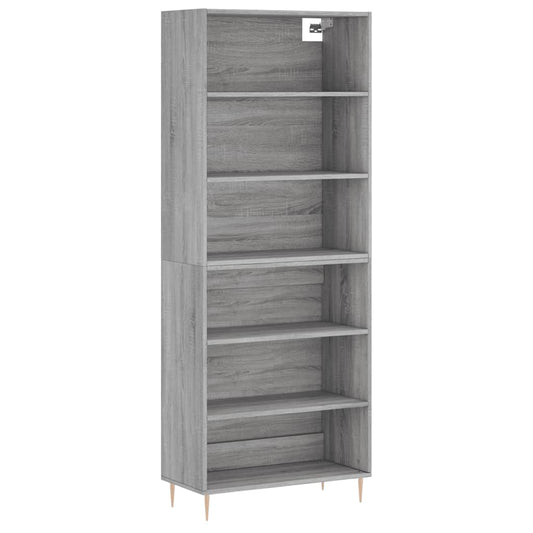 vidaXL Ντουλάπι Sonoma Γκρι 69,5x32,5x180 εκ. Επεξεργασμένο Ξύλο